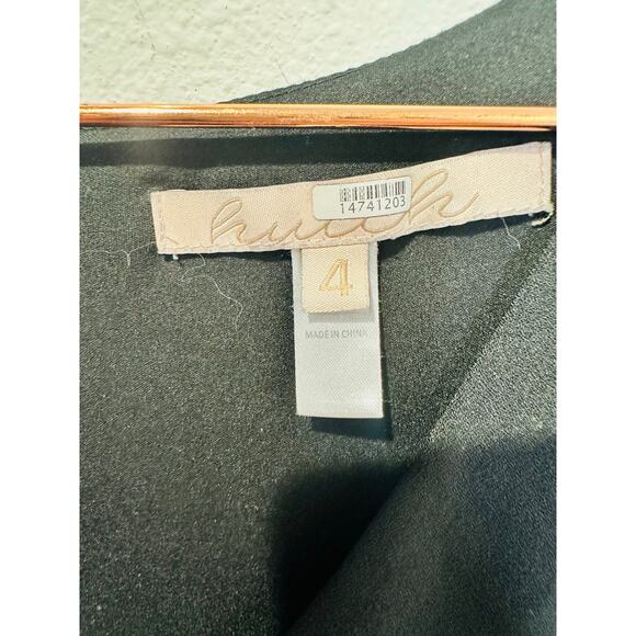 HUTCH Black Purple Floral Lace Skirt V-Neck Plunging High-Low Dress Size 4 - Picture 11 of 14